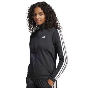 Adidas Black Jacket with White Sleeve Stripes